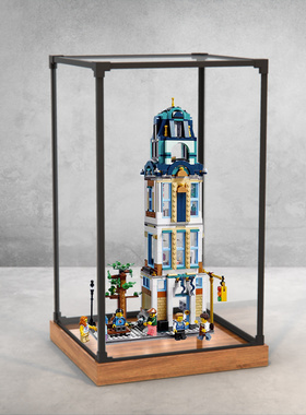 亚克力展示柜适用乐高31141城镇大街积木手办透明合金边框防尘架