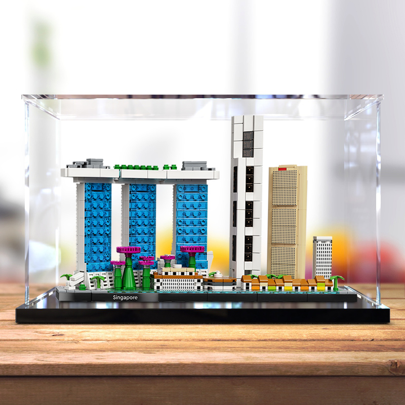 亚克力展示柜适用乐高 21057新加坡建筑系列积木拼装模型防尘盒
