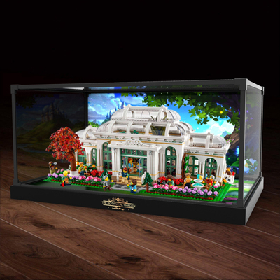 适用 乐高 21353植物花园积木模型玩具防尘盒亚克力合金框展示盒