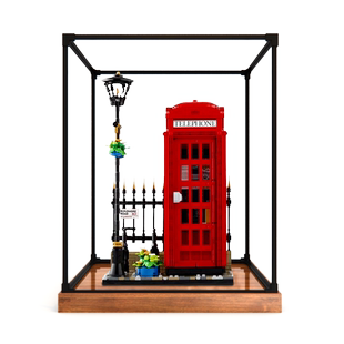 合金框防尘罩适用IDEAS乐高21347伦敦红色电话亭亚克力透明展示柜