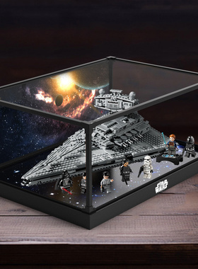 适用乐高星球大战系列 75394 帝国歼星舰手办亚克力合金框展示柜