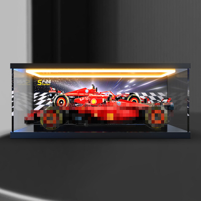适用乐高42207机械组系列法拉利SF-24赛车回灯亚克力透明展示柜