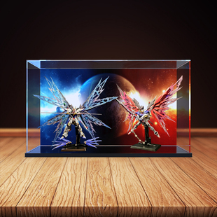 适用BANDAI MG 强袭自由 命运 光翼展开高达透明亚克力防尘展示柜