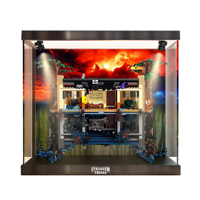 亚克力展示盒适用乐高75810怪奇物语防灰尘罩透明免胶积木玩具盒