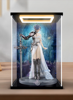 适用特酷拉 Wlop鬼刀 海琴烟 战神 手办透明亚克力回型灯展示柜