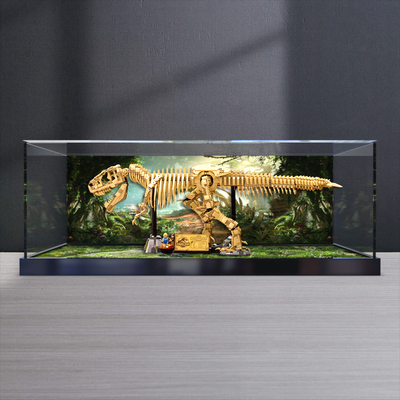 展示柜适用乐高76968侏罗纪世界化石骨架霸王龙积木亚克力防尘架