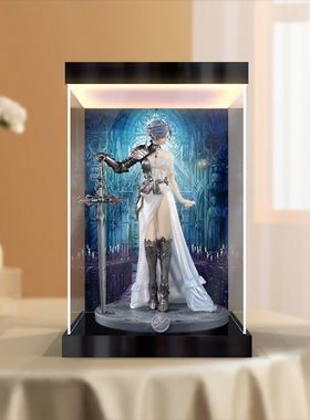 适用特酷拉 Wlop鬼刀 海琴烟 战神 手办透明亚克力回型灯展示柜