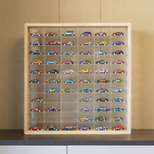 多美卡展示柜tomy风火轮合金汽车模型原木亚克力格子挂墙带门防尘