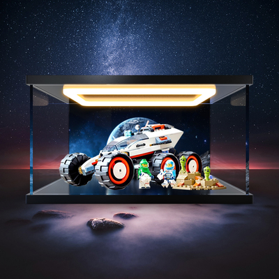 适用乐高60431 太空探测车玩具拼装积木透明回型灯亚克力收纳柜