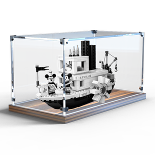 亚克力展示柜适用乐高21317米奇蒸汽船迪士尼威利号汽船木质架子