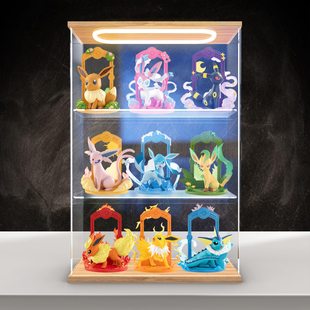 佳寻适用玩乐主义宝可梦伊布盲盒出发吧 仙子水火月精灵展示柜