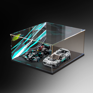 适用 乐高超级赛车系列 76909 奔驰双赛车跑车亚克力透明展示柜
