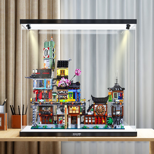 70620忍者之城70657忍者码头模型亚克力防尘罩积木透明商业展示柜