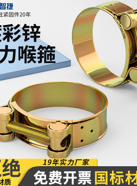 铁镀锌欧式强力型喉箍双头管箍重型管夹抱箍卡箍紧箍水管油管卡子