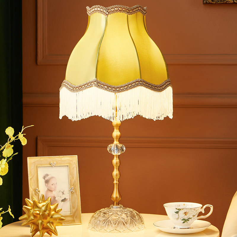 法式田园怀旧复古客厅卧室床头黄铜台灯led护眼书桌玄关装饰台灯