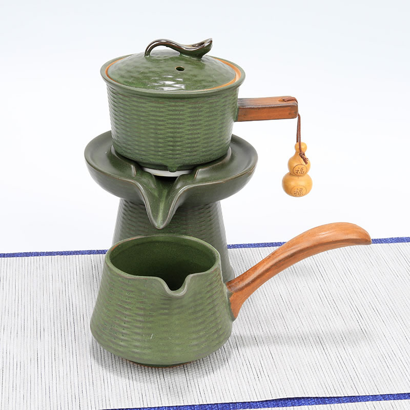 石磨功夫茶具套装家用自动旋转