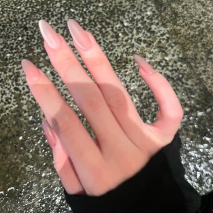 高级磨砂猫眼海莉纯手工穿戴甲气质显白杏仁美甲中长款 甲片xz