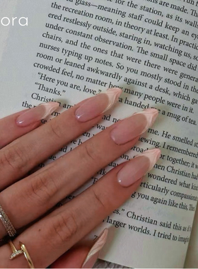 【ins法式系列】白女风纯手工穿戴甲气质显白欧美ins风美甲甲片