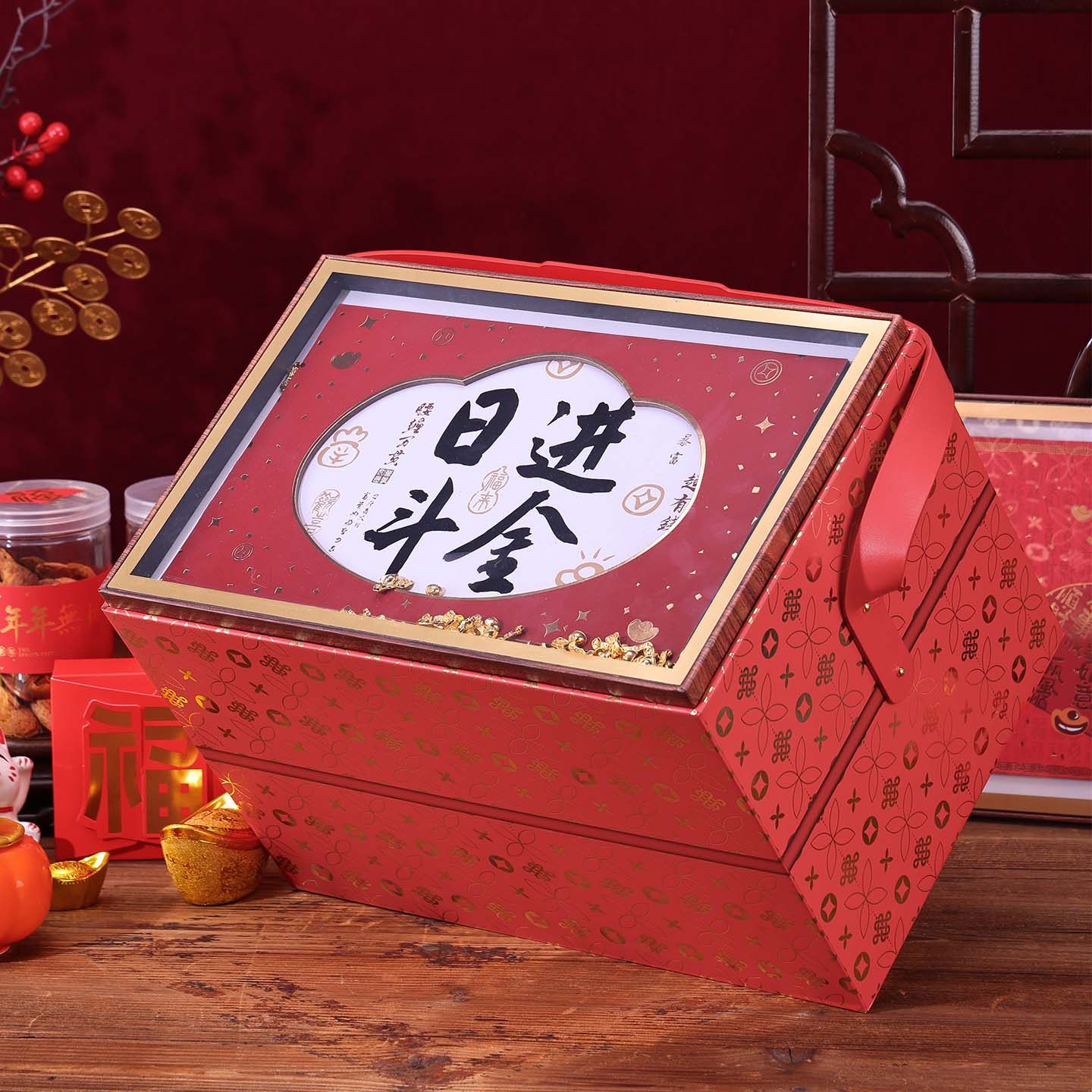 新年礼盒包装创意手提礼品盒高档马年春节大容量礼盒空盒子超大号