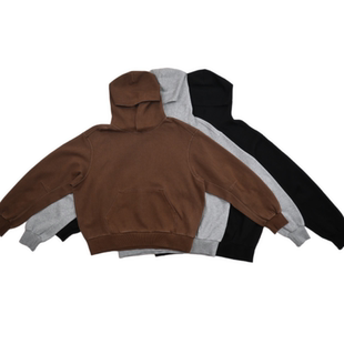 美式 情侣卫衣廓形休闲套头防风上衣 重磅简约多色百搭秋冬连帽短款