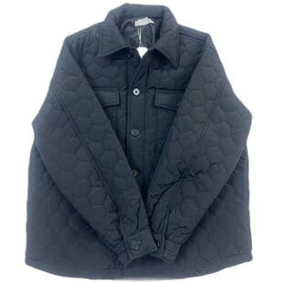 欧美简约青年男女同框 压印菱格翻领绗缝棉服 廊型衬衫式夹克棉袄