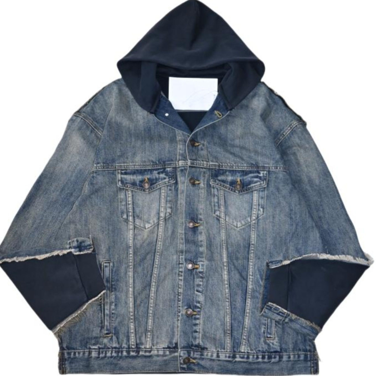 美式复古水洗拼接做旧毛圈oversize街头落肩男女连帽牛仔卫衣外套,男装,夹克,淘宝优惠券,粉丝福利购,淘宝优惠卷