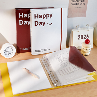 创意A4活页文件夹试卷资料收纳册透明翻页分类整理办公资料夹大容量女生高颜值学生卷子分科收纳袋初中生专用