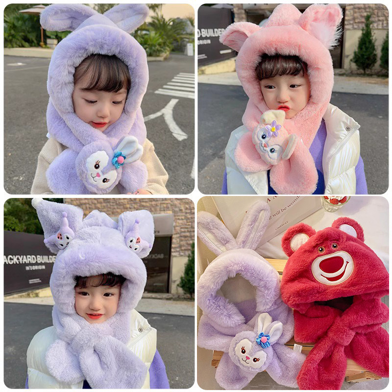 儿童帽子围巾一体2024新款秋冬款毛绒冬帽女孩宝宝护耳帽冬季女童,童装/婴儿装/亲子装,帽子,淘宝优惠券,粉丝福利购,淘宝优惠卷