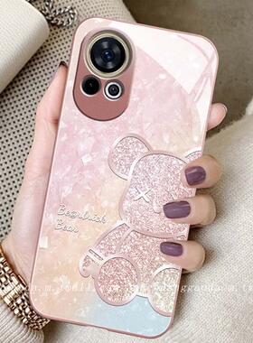 炫彩钻石小熊适用华为nova12手机壳nova11pro女nova10新款hinova9钢化玻璃8se高端7pro防摔全包6保护套5i简约