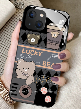 奶茶小熊适用vivox90手机壳x80少女x70proplus新款x60钢化玻璃x50高端x30防摔x27全包保护套x23个性可爱
