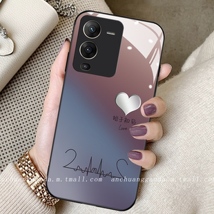 暗紫始于初见适用vivos15pro手机壳s20少女s30新款s9钢化玻璃s16高端s17防摔全包保护套s18个性创意s19简约