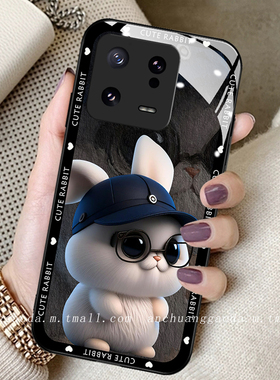 油画眼镜兔子适用小米16手机壳12pro少女11青春新款xiaomi10钢化玻璃15防摔全包保护套13ultra高端14个性可爱