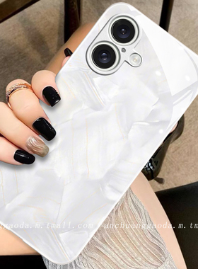 洛可可格纹适用苹果16手机壳iphone15promax女14新款13液态玻璃12保护套11防摔x/17全包xr高级感8plus简约