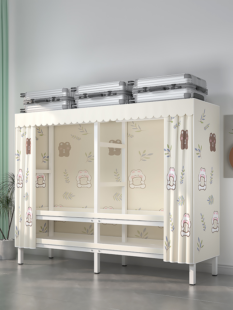 简易布衣柜经济型折叠免安装衣柜家用卧室出租房简约现代结实耐用