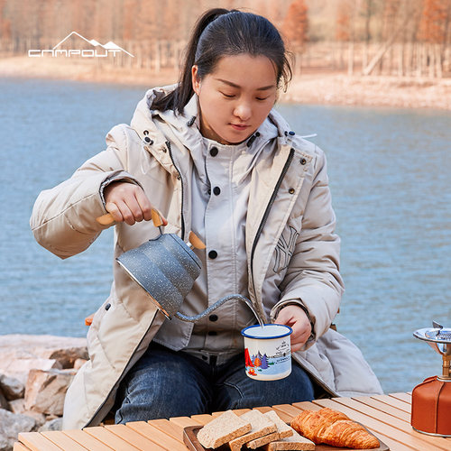 CAMPOUT户外烧水壶便携不锈钢野营茶壶手冲咖啡壶水壶烧水露营