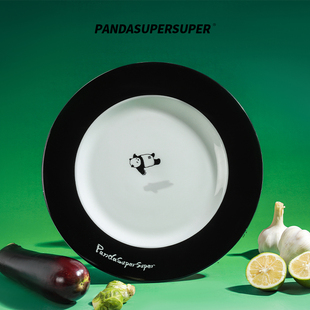 pandasupersuper潘粤明PSS熊猫系列陶瓷餐盘套装一人食餐具礼盒