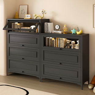 铁艺收纳柜铁皮柜家用多层书柜书架钢制客厅大容量带门防尘收纳柜