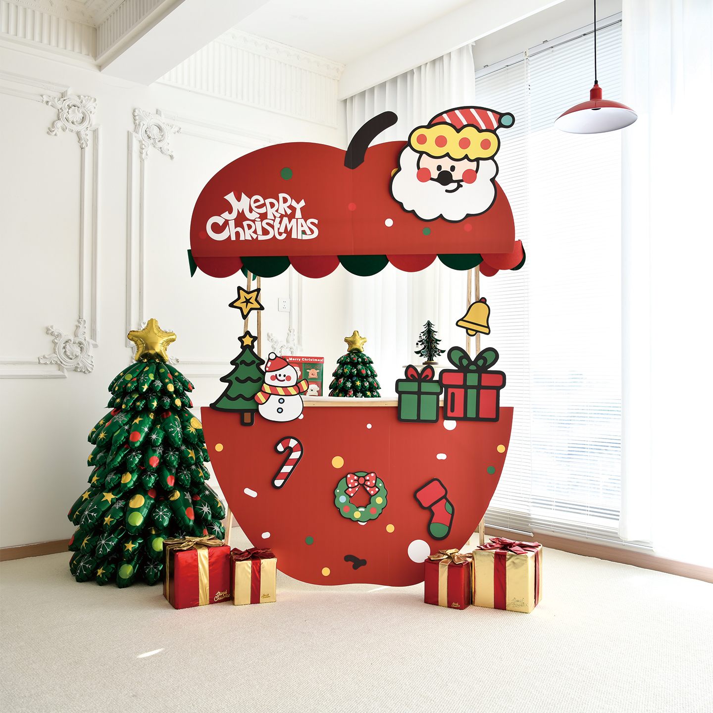 圣诞节场景布置背景kt板摊位节日