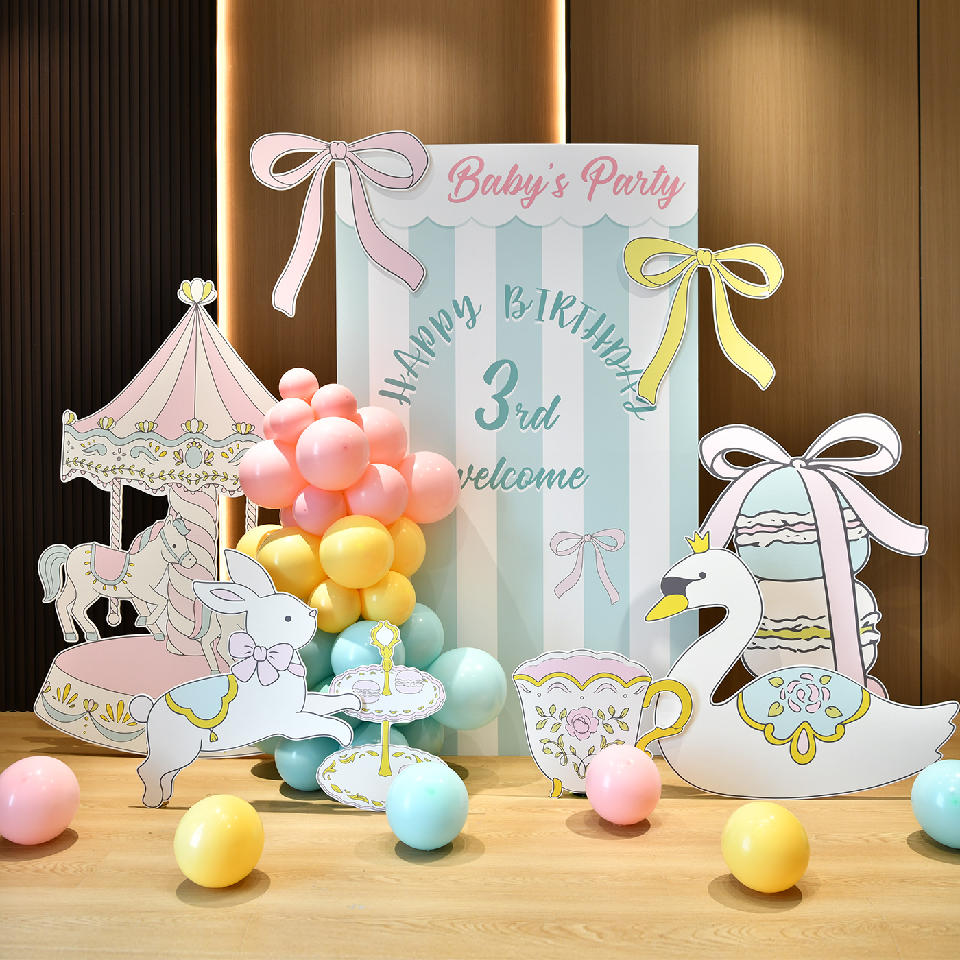 韩式梦幻童话宝宝生日布置kt板