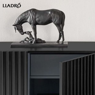 LLADRO雅致 亲子马 桌面摆件家居客厅玄关装饰品高档乔迁礼物