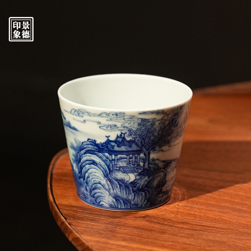 景德印象柴窑青花陶瓷琼楼仙境