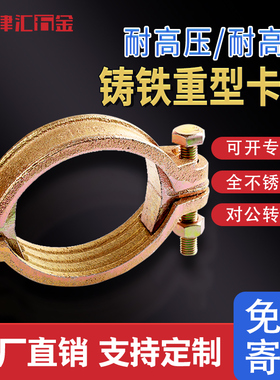 强力卡箍重型高压镀锌铸铁抱箍SL49管夹耐高温喉箍水管道接头管卡
