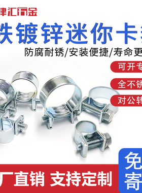 铁镀锌迷你卡箍抱箍油管fsae汽车油路专用卡箍强力小喉箍气管管夹