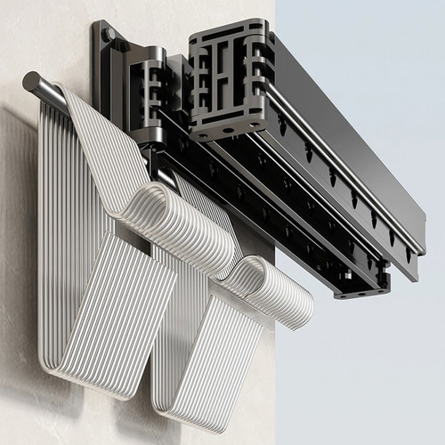 可高折叠晾衣架太空铝壁挂式