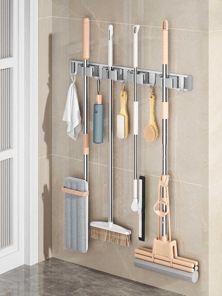 可高卡扣太空铝挂钩拖把架