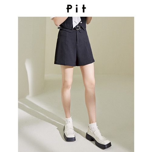PIT黑色百搭显瘦短裤女2026春季新款百搭小个子显高休闲裤子