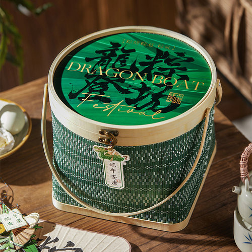 久厘端午礼品盒竹编包装盒