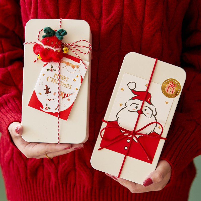 圣诞新年绿豆糕铁盒烘焙雪花酥饼干铁罐伴手礼磅蛋糕玛德琳包装盒