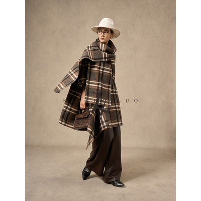 SailingLUO/24冬新款羊毛不规则高级感极简斗篷大衣