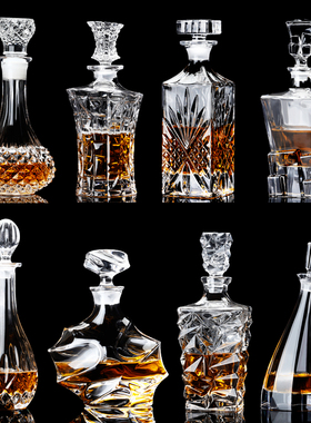 欧式水晶玻璃酒瓶高端醒酒器家用带盖密封洋酒瓶分酒器红酒酒樽